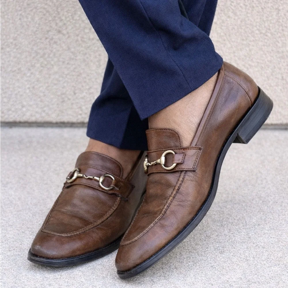 GUCCI Tan Leather Horsebit Loafers Men’s Size IT 8.5 / EU 42.5 / US 8.5